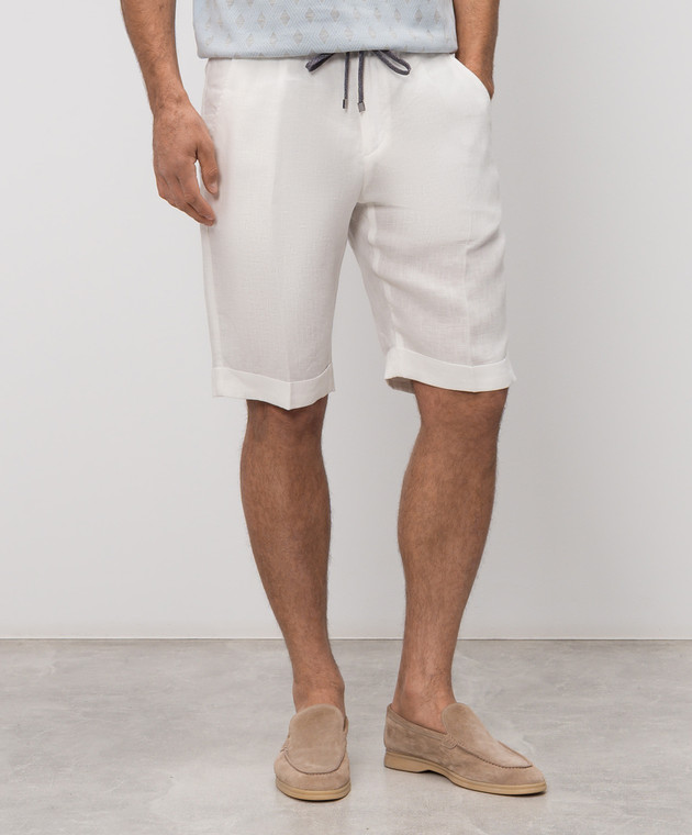 Cashmere&Whiskey Белые шорты из льна 0255500638 изображение 3