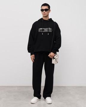 Off-White Черный худи Paperclip 44MBB085F5F00O