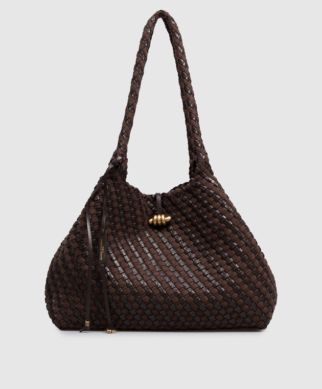 Gianni Chiarini Коричневая плетеная сумка-тоут Aurelie BS12067COMMWPLINT изображение 4
