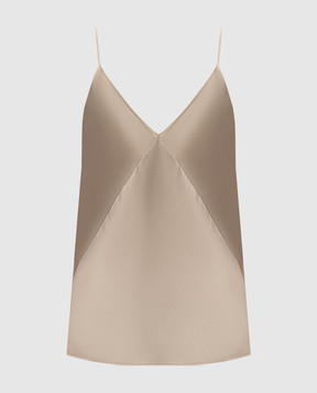 Max Mara Бежевий топ BACCO із шовку MXEBACCO