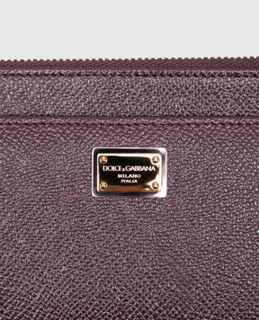 Dolce&Gabbana Фиолетовый кожаный картхолдер Dauphine BI1261A1001