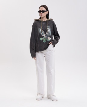 Off-White Серые худи с принтом Eagle Arrow OWAB039F25JER001