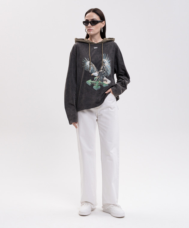Off-White Серые худи с принтом Eagle Arrow OWAB039F25JER001 изображение 2