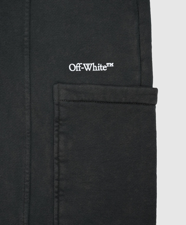 Off-White Детские серые спортивные брюки с контрастным принтом 44BCH00DF26F004 изображение 3
