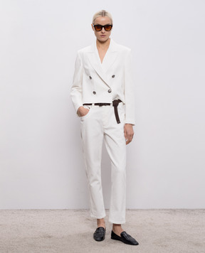 Brunello Cucinelli Білі джинси з патчем логотипа M0H81P5847