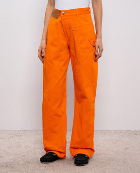 JW Anderson Оранжевые джинсы с логотип патч DT0127PG1933