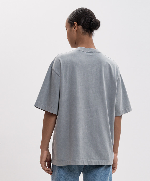 Off-White Сіра футболка з вишивкою логотипа 2FA00429T зображення 4