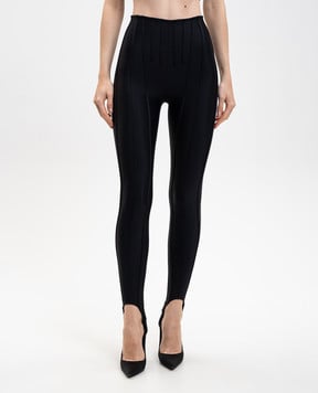Thierry Mugler Чорні легінси зі штрипками 25F3PA0481842