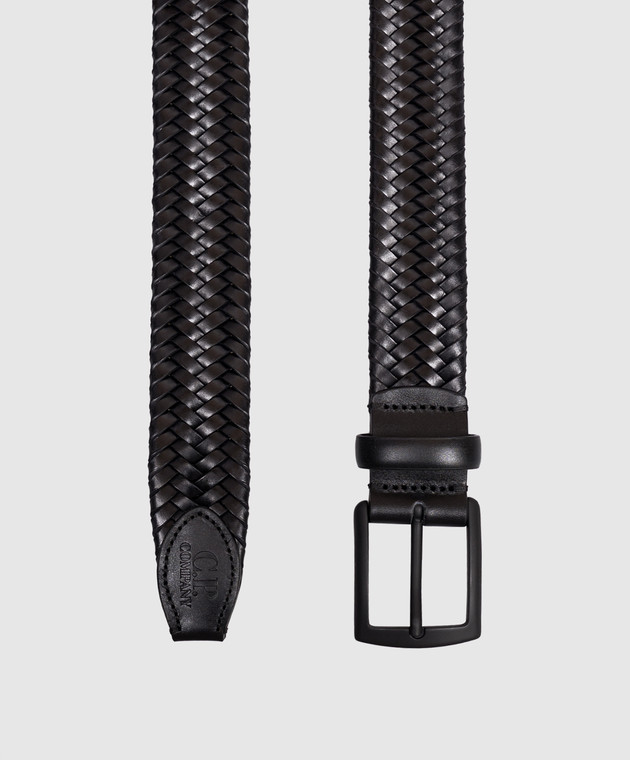 C.P. Company Черный кожаный плетеный ремень MAC315A110846M изображение 3