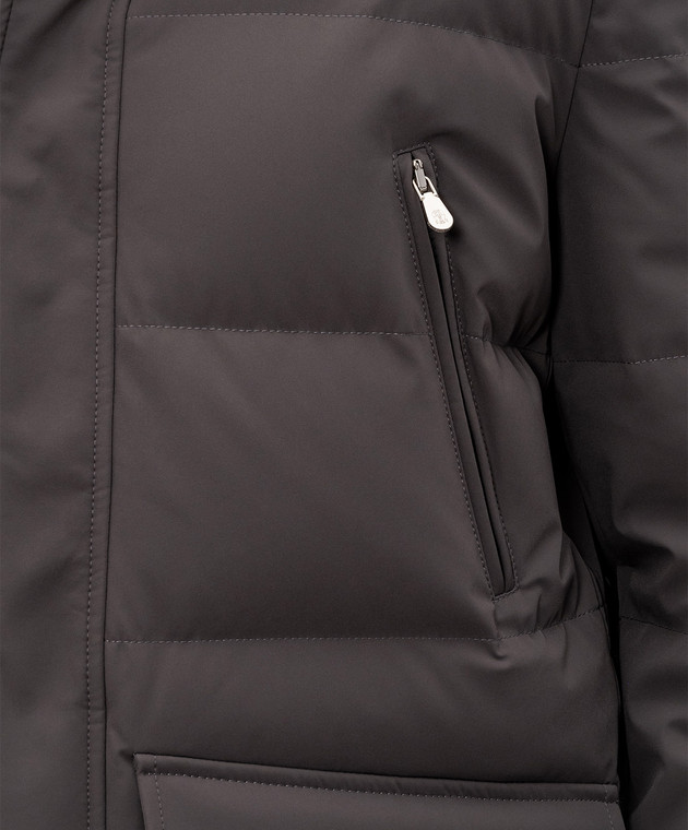 Brunello Cucinelli Серый пуховик MV4061823 изображение 5