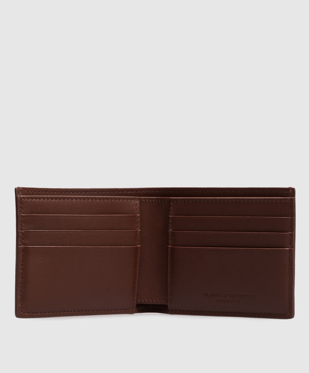 Brunello Cucinelli Коричневый кожаный портмоне Smooth MWZNBU006 изображение 3