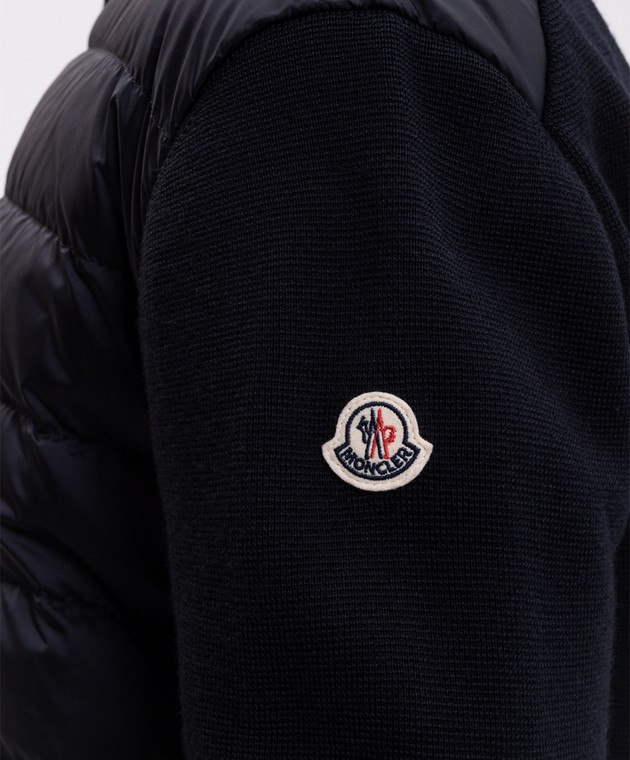 Moncler Синяя комбинированная куртка с шерстью L20919B50700A9341 изображение 5