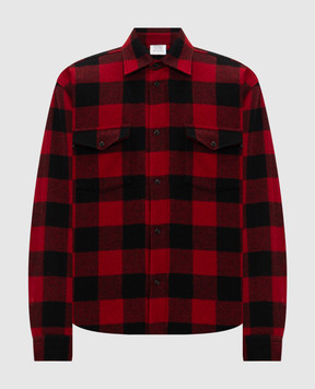 Vetements Червона куртка в стилі сорочки з вовни в клітинку MH27SH066RCm