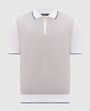 Stefano Ricci Біле поло з контрастним візерунком K212035P31F26191