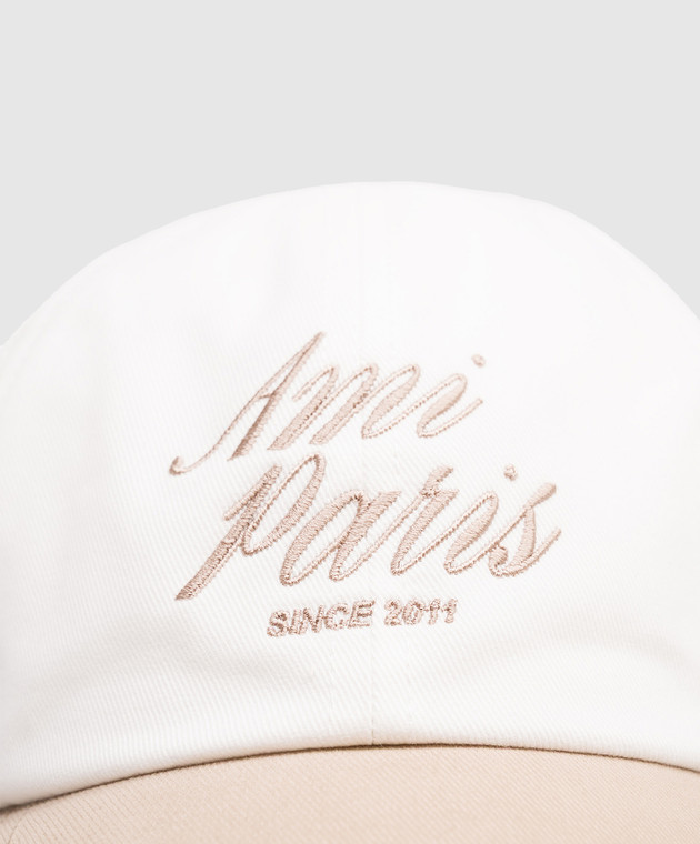 Ami Paris Белая кепка с вышивкой логотипа UCP278AW0041w изображение 4