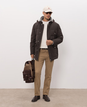 Brunello Cucinelli Коричневі джинси з вишивкою емблеми M277PB3210