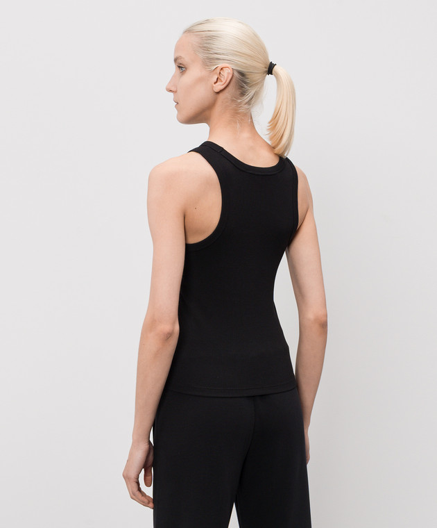 Palm Angels Чорна майка в рубчик PWAC024S26JER001 зображення 4