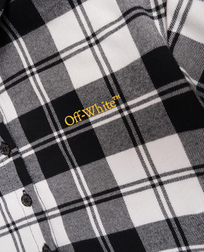 Off-White Дитяча сіра укорочена сорочка в клітинку 44GGA01CF5F001