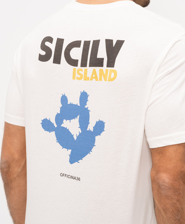 Officina 36 Біла футболка Sicily Island CUPF78 зображення 5