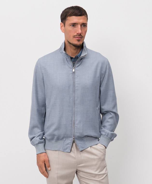 Enrico Mandelli Голубая куртка из кашемира 3L506A5607 изображение 3