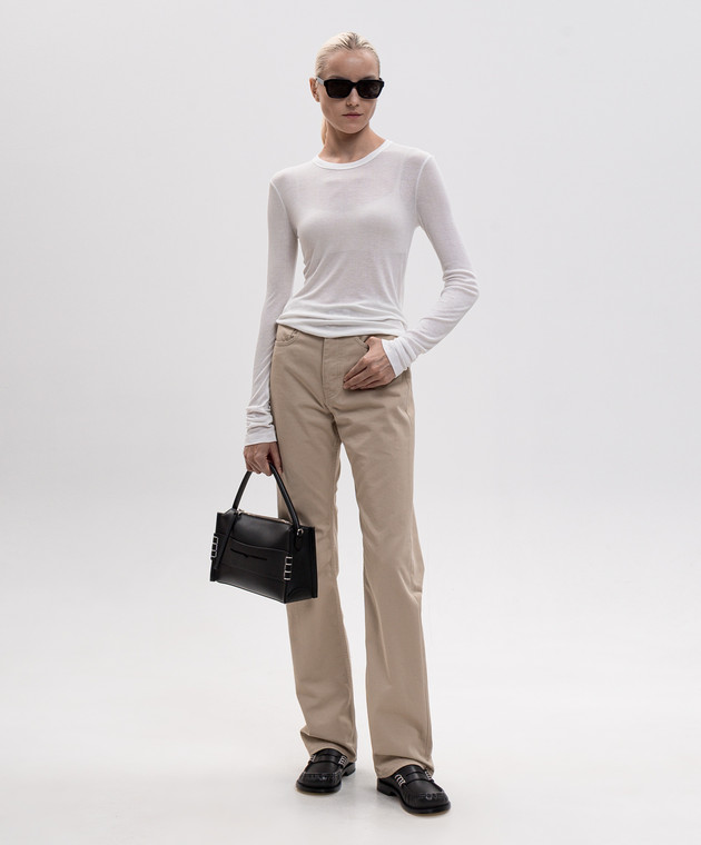 JW Anderson Белый лонгслив в рубчик JO0292PG1904 изображение 2