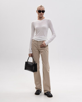 JW Anderson Белый лонгслив в рубчик JO0292PG1904