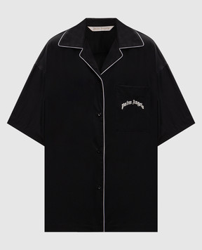 Palm Angels Черная рубашка с контрастным логотипом PWGG005S26FAB001