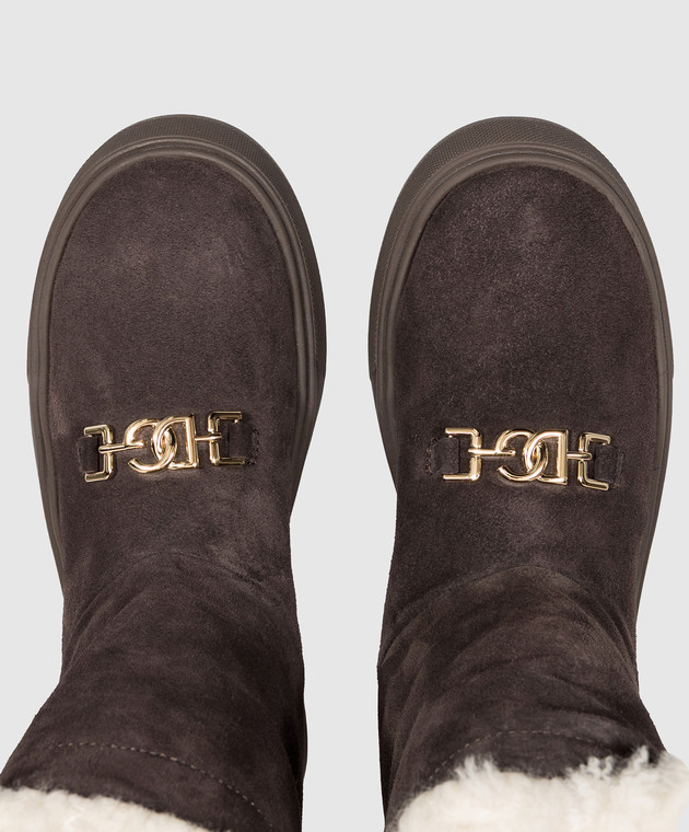 Dolce&Gabbana Детские замшевые сапоги на меху D11449A3M562735 изображение 4