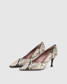 Premiata Шкіряні туфлі з тисненням під шкіру пітона M7015