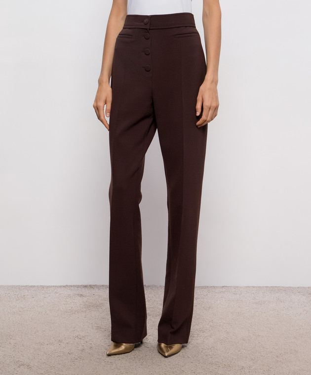 Valentino Коричневые брюки из шерсти 9B3RB7C2A9K изображение 3