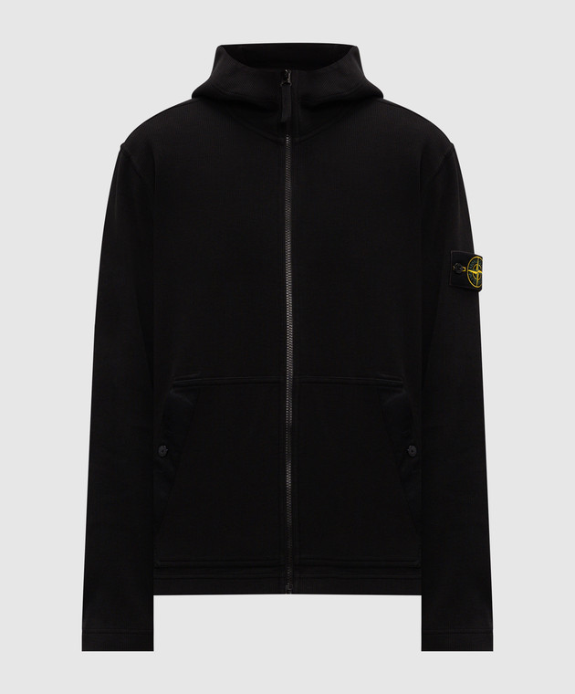 Stone Island Черная спортивная куртка с логотипом патча L2S156100020S0472