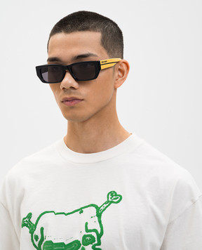 Palm Angels Чорні сонцезахисні окуляри з контрастним принтом логотипа PA1030180753