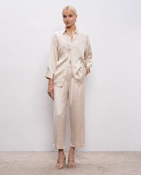 Peserico Бежевая блуза с цепочкой мониль A0640106638