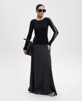 Balenciaga Сіра спідниця максі з вовни 849932T1754