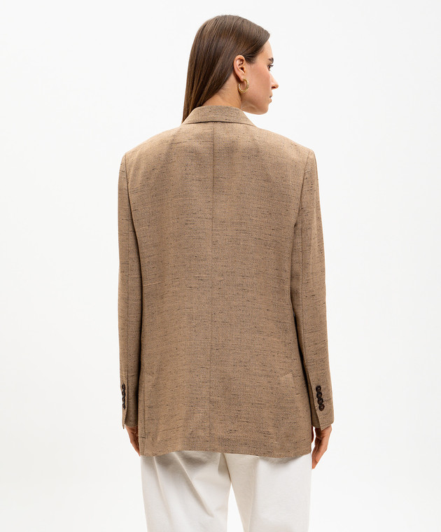 Dolce&Gabbana Коричневий двобортний жакет F29YFTHUMWC зображення 3