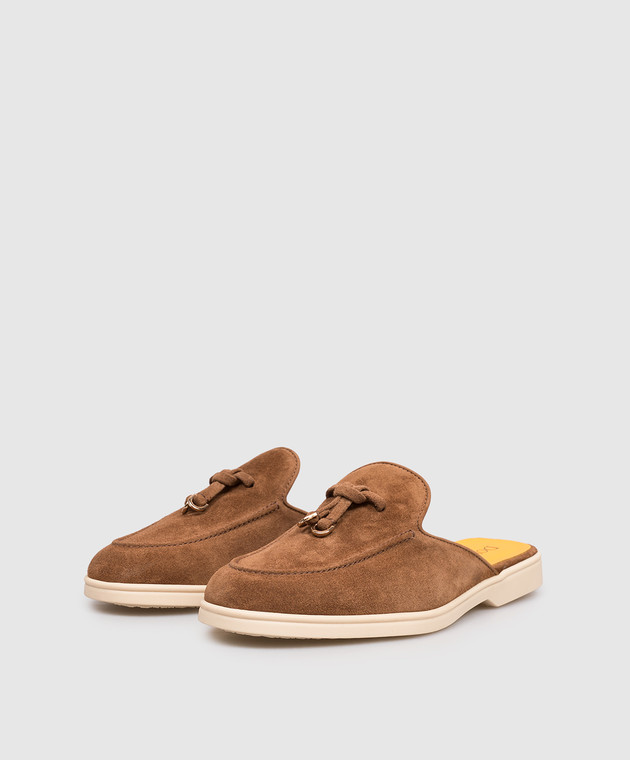 Doucal's Коричневые замшевые мюли DD8894JOANUF229 изображение 2