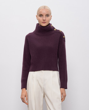 Brunello Cucinelli Фиолетовый свитер из шерсти, кашемира и шелка M16725104