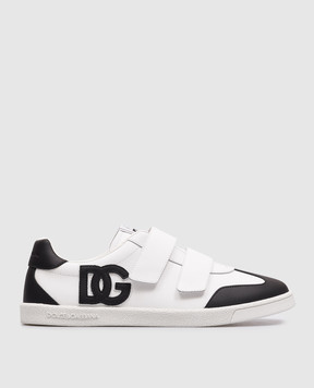 Dolce&Gabbana Дитячі білі шкіряні кросівки з монограмою DG DA5254A10482736