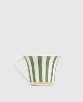 Geminiano Cozzi 1765 Біла порцелянова чашка для кави Striche Verdi e Oro TTCMI059036