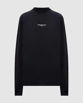 Alexander Wang Черный лонгслив с фактурным логотипом UCC3261908w