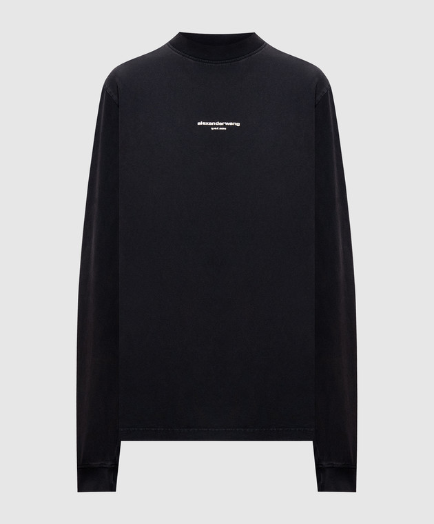 Alexander Wang Черный лонгслив с фактурным логотипом UCC3261908w