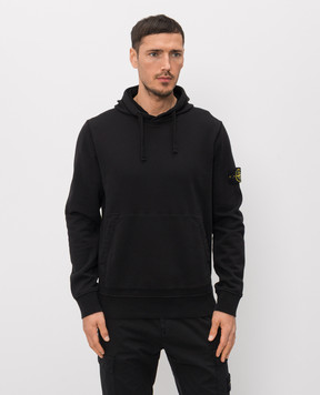 Stone Island Чорне худі з патчем логотипа L1S156100062S0051