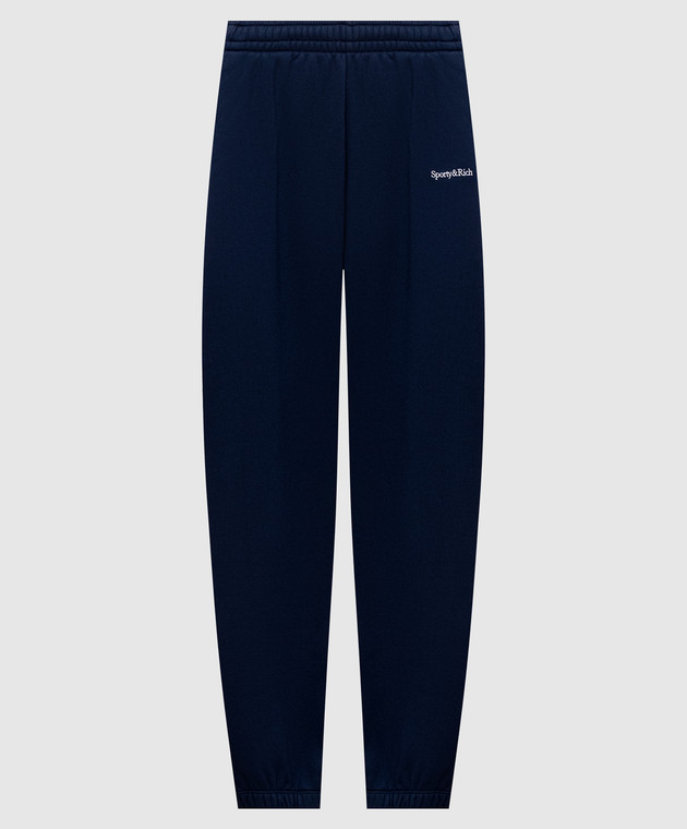 Sporty & Rich Голубые утепленные джоггеры с вышивкой логотипа PA08784300BL106