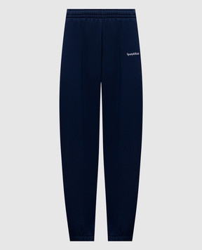 Sporty & Rich Голубые утепленные джоггеры с вышивкой логотипа PA08784300BL106