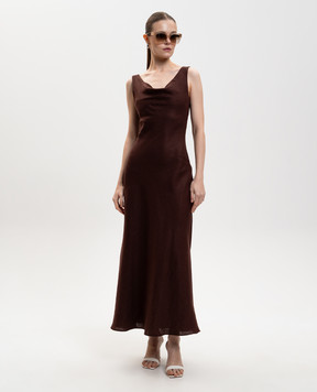 Faithfull Коричнева сукня максі Paloma з льону FF4382CRB