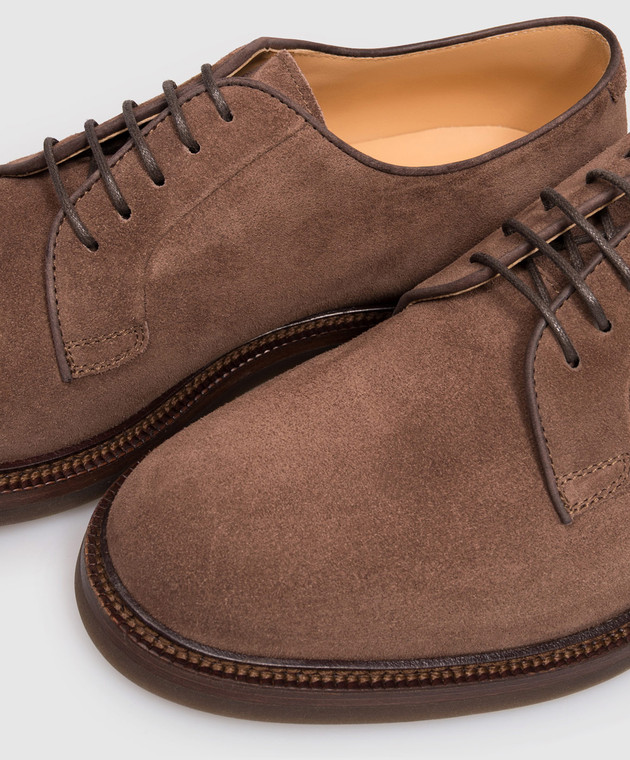 Brunello Cucinelli Коричневые замшевые дерби MZUSOLX810 изображение 5