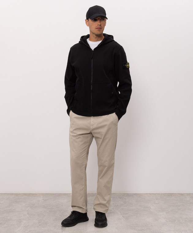 Stone Island Черная спортивная куртка с логотипом патча L2S156100020S0472 изображение 2