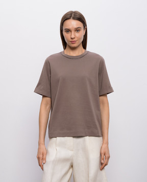 Brunello Cucinelli Коричнева футболка M0T81BZ100