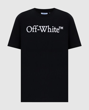Off-White Чорна футболка з логотипом 2AA089C99JER005