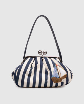 Max Mara Weekend Сумка Pasticcino в полоску с нашивкой WKAGERUSIA